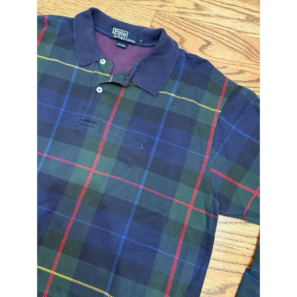 Vintage Polo Ralph Lauren Multi Color Plaid Shirt Pullover Size L